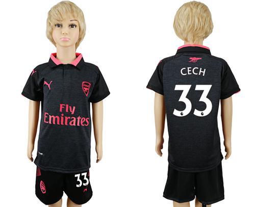Arsenal #33 Cech Sec Away Kid Soccer Club Jersey